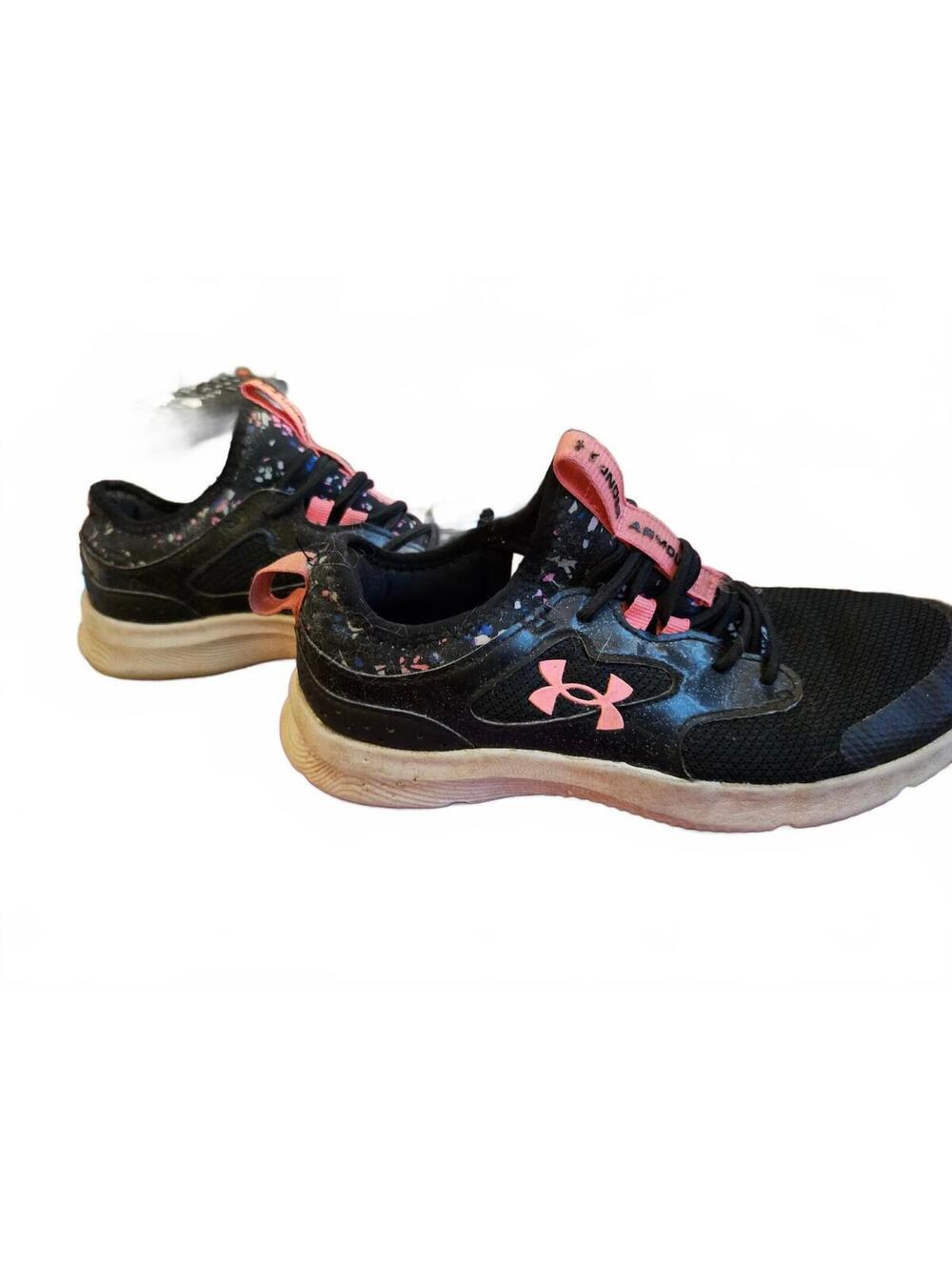 Under Armour Girls' Infinity 2.0 Printed Running Shoes Black/Pink - Used Sz 3Y